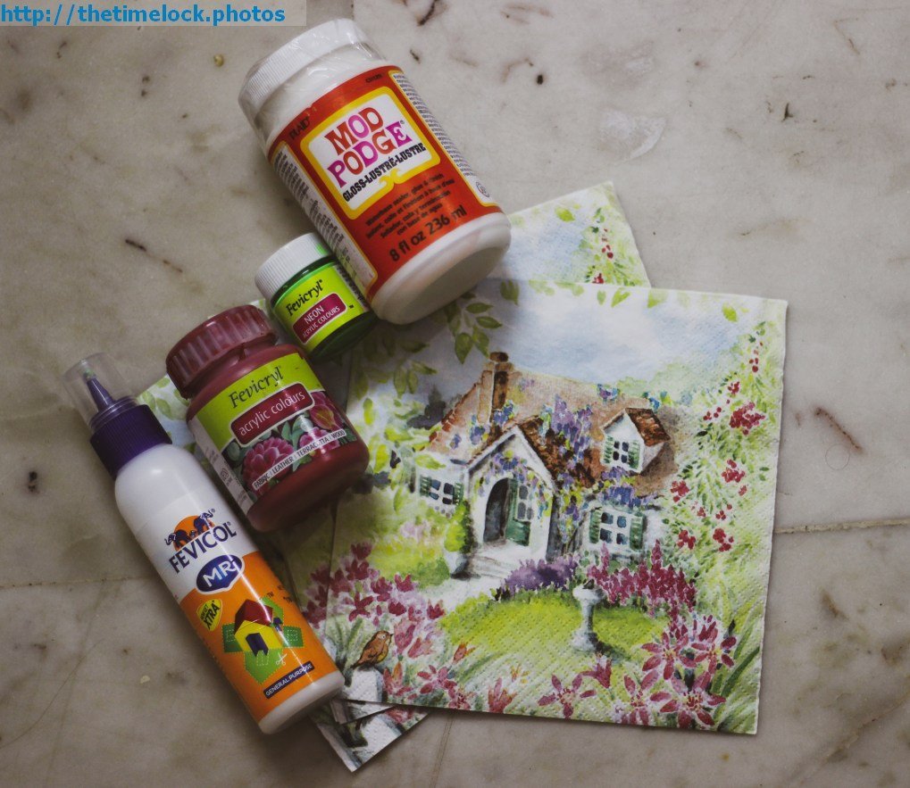 Easy Decoupage Project with Fevicryl Modge Podge 