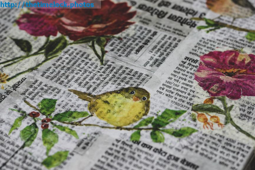 newspaper decoupage